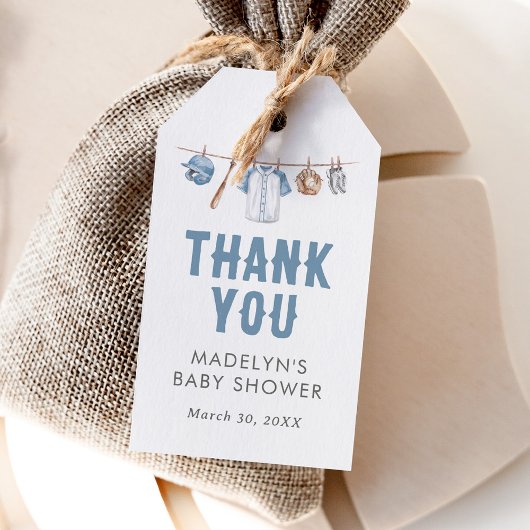 Étiquettes-cadeau Balise Favoriser le Baby shower de base-ball