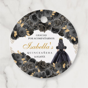 Étiquettes Cadeau Balise Favoriser Quinceanera circulaire Florale No
