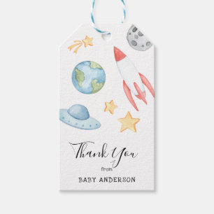 Étiquettes-cadeau Balise Favour du Merci du Baby shower de l'espace 
