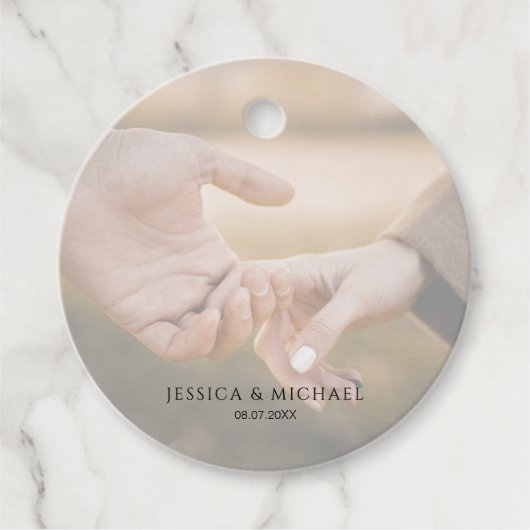 Étiquettes Cadeau Balise Favour mariage superposé photo (Devant)