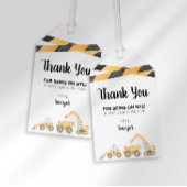 Étiquettes-cadeau Balise Fête d'anniversaire du camion de constructi