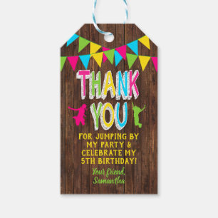 Étiquettes-cadeau Balise Fête Jump Bounce Rose Turquoise Purple Fave