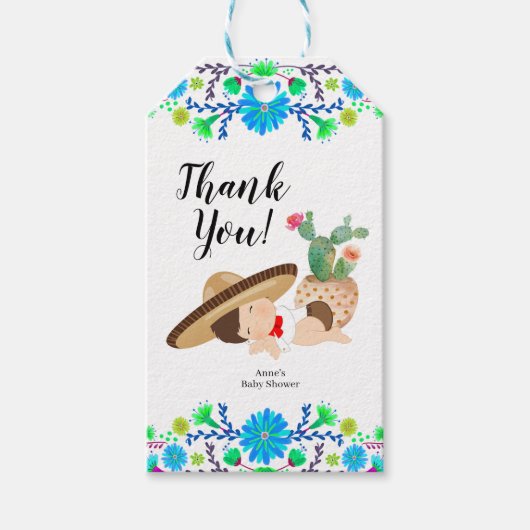 Étiquettes-cadeau Balise Fiesta Baby Muchacho Favoriser (Devant)