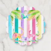 Étiquettes Cadeau Balise Fille Rose Dinosaur Favoriser (Dos)