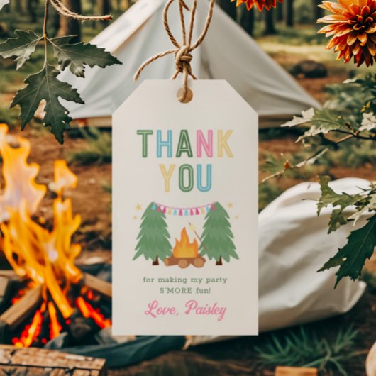 Étiquettes-cadeau Balise Fille's Camping Party Favor