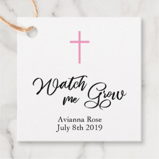 Étiquettes Cadeau Balise Filles roses Christening Baptême Plante Fav