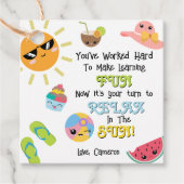 Étiquettes Cadeau Balise Fin De L'Année Merci Enseignant Été (Devant)