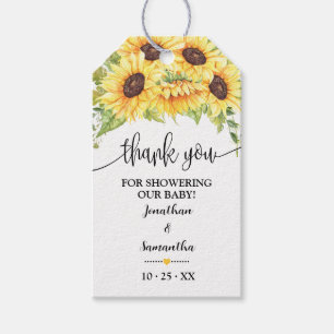 Étiquettes-cadeau Balise Fleurs de soleil Baby shower Pays Chic Favo