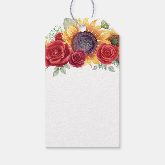 Étiquettes-cadeau Balise Fleurs de soleil et Merci Rose Favoriser (Dos)