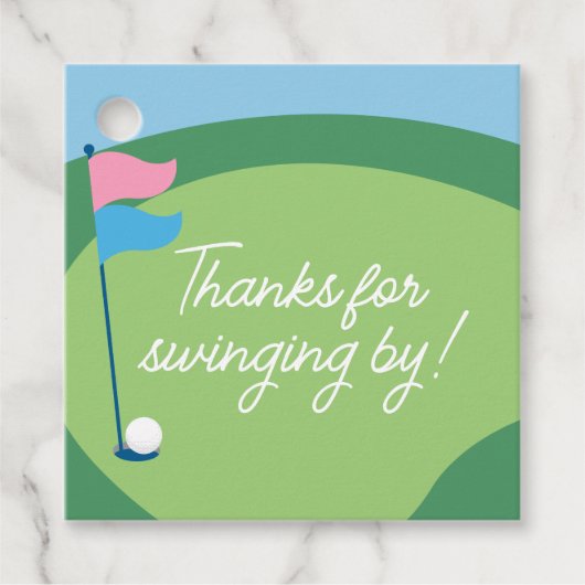 Étiquettes Cadeau Balise Golf Gender Reveal Party Merci Favoriser (Devant)