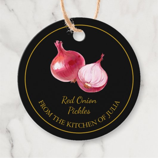 Étiquettes Cadeau Balise Hang simple Pickles Onion Rouge maison (Devant)