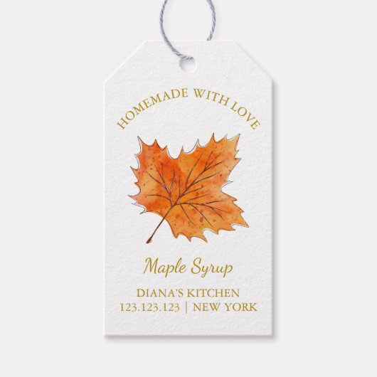 Étiquettes-cadeau Balise l Blanc simple à base de sirop d'érable mai (Devant)