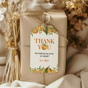 Étiquettes-cadeau Balise Little Cutie Oranges Anniversaire Thème Mer