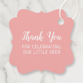 Étiquettes Cadeau Balise Little Deer First Birthday Party Favoriser (Dos)