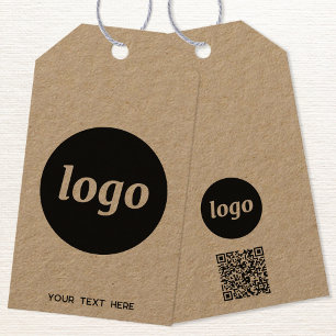 Étiquettes-cadeau Balise Logo QR Code Texte Entreprise Prix du produ