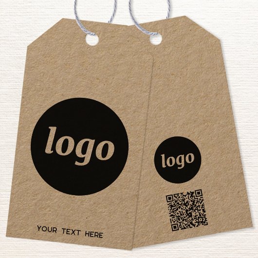 Étiquettes-cadeau Balise Logo QR Code Texte Entreprise Prix du produ