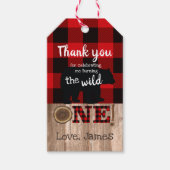 Étiquettes-cadeau Balise Lumberjack Wild One Bear Plaid Flannel Fave (Devant)