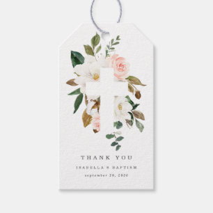 Étiquettes-cadeau Balise Magnolia Baptism Merci