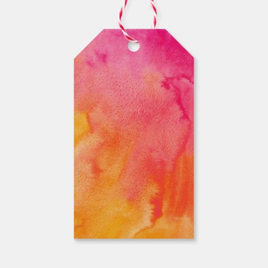 Étiquettes-cadeau Balise Mariage d'aquarelle rose orange (Dos)