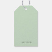 Étiquettes-cadeau Balise Mariage de monogramme de couronne verte (Dos)