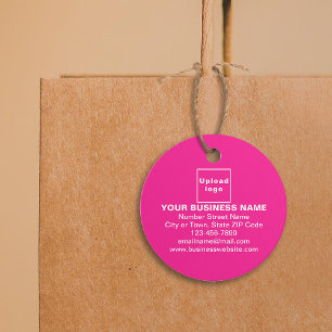 Étiquettes Cadeau Balise Marque d'entreprise sur Cercle rose