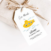Étiquettes-cadeau Balise Merci Anniversaire de enfant sous-marin jau