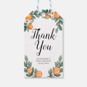 Étiquettes-cadeau Balise Merci Baby shower double Oranges
