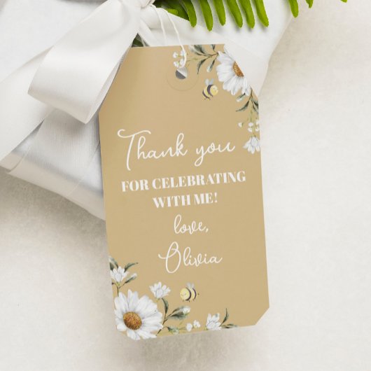 Étiquettes-cadeau Balise Merci d'anniversaire Daisy Bee