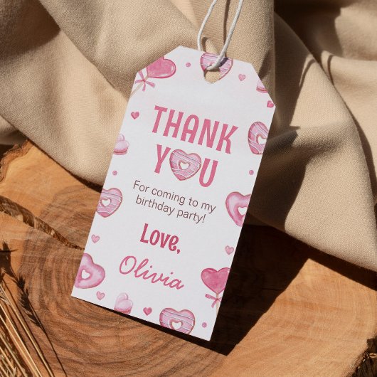Étiquettes-cadeau Balise Merci d'anniversaire de la fête de la douce