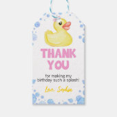 Étiquettes-cadeau Balise Merci d'anniversaire de la fille de canard  (Devant)