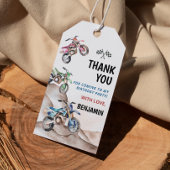 Étiquettes-cadeau Balise Merci d'anniversaire de la moto