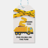 Étiquettes-cadeau Balise Merci d'anniversaire du camion - Chiffre ja (Devant)