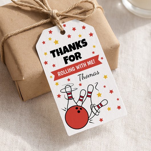 Étiquettes-cadeau Balise Merci de Bowling