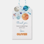 Étiquettes-cadeau Balise Merci de fête d'anniversaire de l'espace ex (Devant)