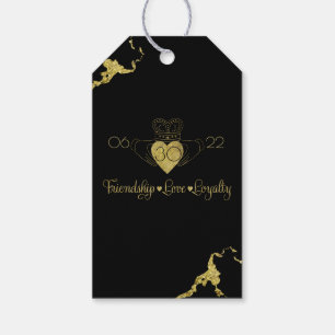Étiquettes-cadeau Balise Merci de monogramme Claddagh