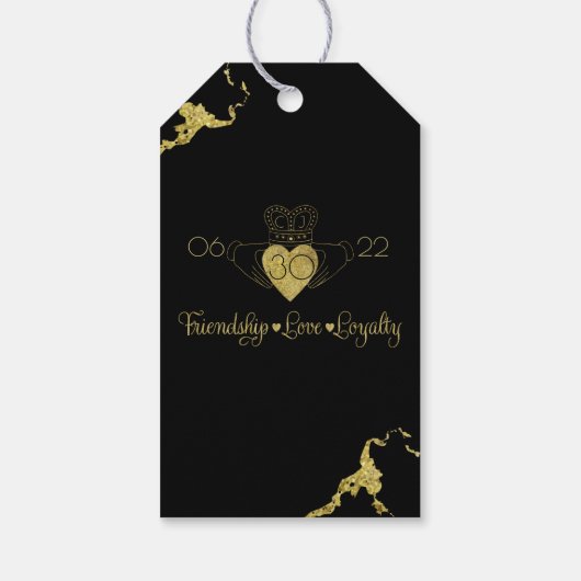 Étiquettes-cadeau Balise Merci de monogramme Claddagh (Dos)