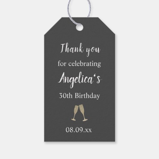 Étiquettes-cadeau Balise Merci fête d'anniversaire (Devant)