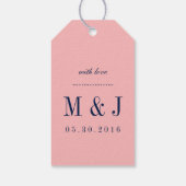 Étiquettes-cadeau Balise Merci Mariage rose et bleu (Dos)