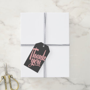 Étiquettes-cadeau Balise Merci Mariage rose et gris