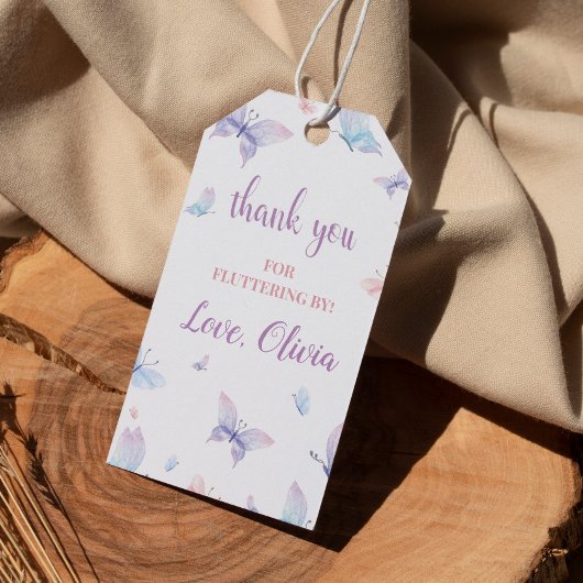Étiquettes-cadeau Balise Merci Papillon Fluttering By Favoriser