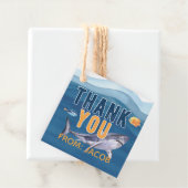 Étiquettes Cadeau Balise Merci requin aquarelle (En situation)