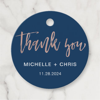 Étiquettes Cadeau Balise Moderne Rustique Script Calligraphie Mariag