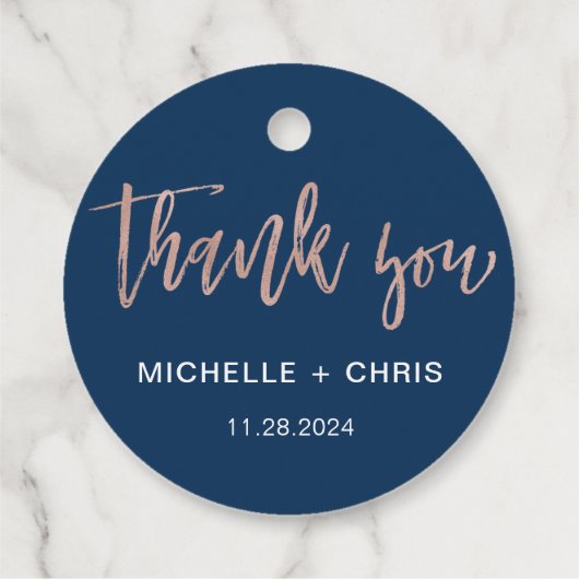 Étiquettes Cadeau Balise Moderne Rustique Script Calligraphie Mariag (Dos)