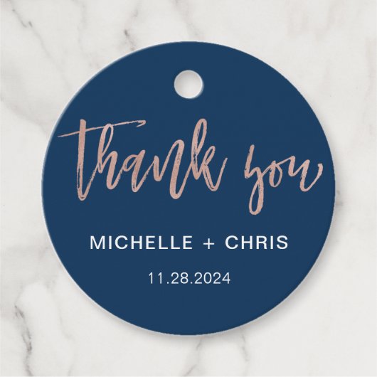 Étiquettes Cadeau Balise Moderne Rustique Script Calligraphie Mariag (Devant)