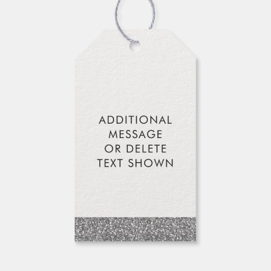 Étiquettes-cadeau Balise Parties scintillant argent Turquoise Merci  (Dos)