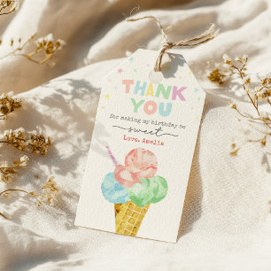 Étiquettes-cadeau Balise Pastel Ice Cream Birthday Favoriser