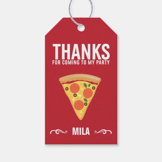 Étiquettes-cadeau Balise Pizza Party Slice of Pie Favoriser (Devant)