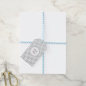 Étiquettes-cadeau Balise Pois blancs sur Merci personnalisé gris (Avec de laficelle)