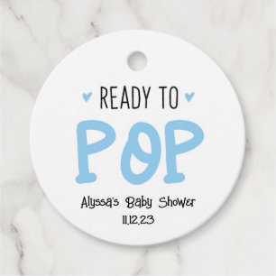 Étiquettes Cadeau Balise Prêt À Appuyer Sur Le Baby shower Bleu