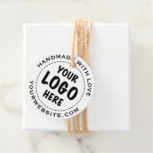 Étiquettes Cadeau Balise Prix circulaire Kraft de votre logo (En situation)